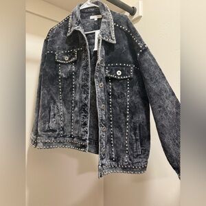 12th Tribe Black Studded Corduroy Jacket